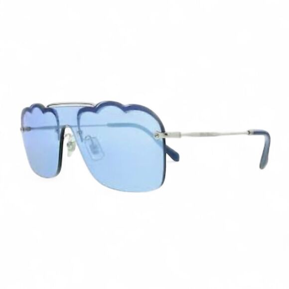 New MIU MIU SMU 55U Core Collection Sunglasses Silver Authentic